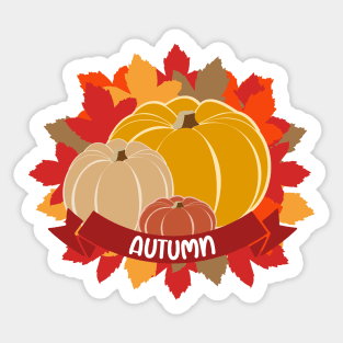 Autumn | Pumpkin & Leaves Sticker